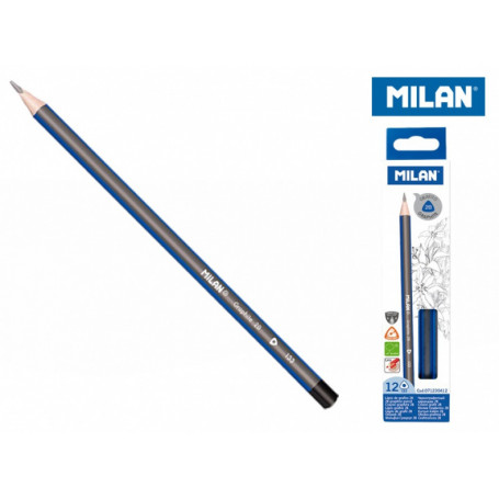 Ołówki MILAN trójkątne 2B, pud. 12 szt.