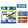 Flamastry MILAN MAXI MAGIC 643, 10 kolorów (8 + 2) w kartonowym opakowaniu