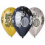 Balony Premium "Happy Birthday 50", metaliczne, 12" / 6 szt.
