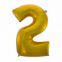 Balon foliowy "Cyfra 2", złota, matowa, 92 cm