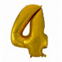 Balon foliowy "Cyfra 4", złota, matowa, 92 cm