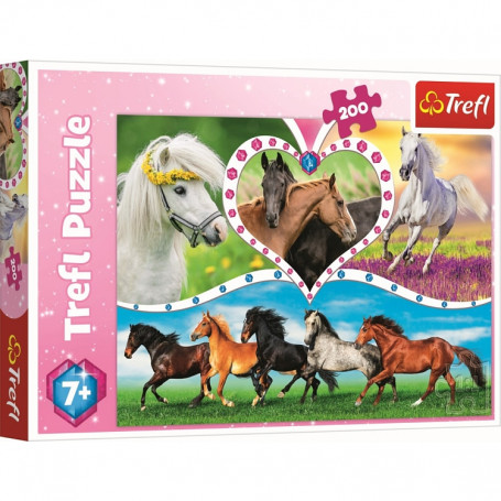 PUZZLE 200-EL PIĘKNE KONIE