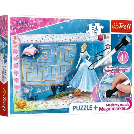 75112 54 Puzzle Plus - mazak- W poszukiwaniu pantofelka / Disney Princess