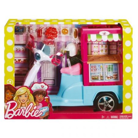 Akcesoria dla Lalek Barbie Mobilny Bufecik Skuter Mattel
