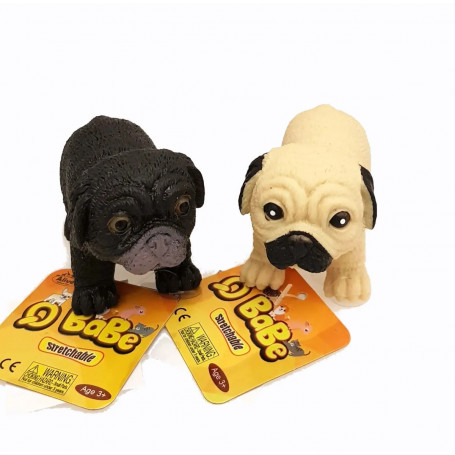 Zabawka dla Dzieci Figurka Pies Buldog Gumowy z Groszkiem