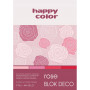 Blok Deco Rose A4, 170g, 20 ark, 4 kol. tonacja różowo-czerwona, Happy Color