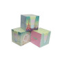 Kostka papierowa kolory pastelowe 90x90x90mm w kubiku kartonowym mix wzorów