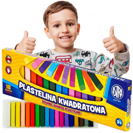 Plastelina Astra 18 Kolorów Plastelina dla Dzieci Kwadratowa