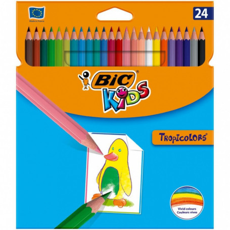 Kredki BIC 24 Kolory Kredki Ołówkowe Tropicolors Kids
