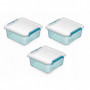 Zestaw pojemników ORPLAST, Arctic line box, kwadratowe, 3x0,85l, niebieski transparentny