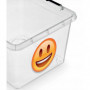 Pojemnik do przechowywania ORPLAST Simple box emotikon, 32l, transparentny