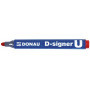 Marker permanentny DONAU D-Signer U, okrągły, 2-4mm (linia), czerwony