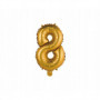 Balon foliowy "Cyfra 8", złota, matowa, 35 cm