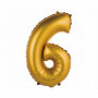 Balon foliowy "Cyfra 6", złota, matowa, 35 cm