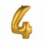 Balon foliowy "Cyfra 4", złota, matowa, 35 cm