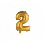 Balon foliowy "Cyfra 2", złota, matowa, 35 cm