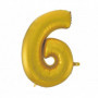 Balon foliowy "Cyfra 6", złota, matowa, 92 cm