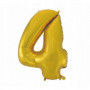 Balon foliowy "Cyfra 4", złota, matowa, 92 cm