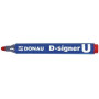 Marker permanentny DONAU D-Signer V, ścięty, 1-4mm (linia), czerwony