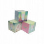 Kostka papierowa kolory pastelowe 90x90x90mm w kubiku kartonowym mix wzorów