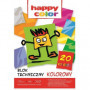Blok techniczny kolorowy A4, 170g, 20 ark, Happy Color
