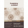 Blok Deco Brown A4, 170g, 20 ark, 5 kol. tonacja brązowa, Happy Color