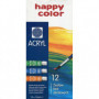 Farba akrylowa zestaw 12 kolorów x 12 ml, Happy Color