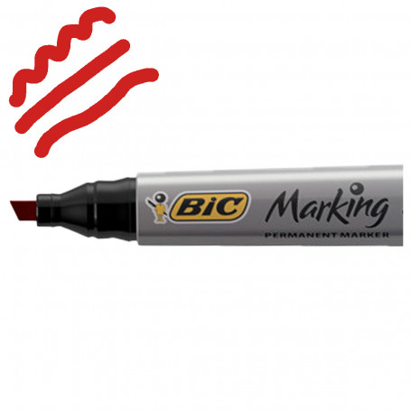 BIC Marking 2300 Ecolutions Marker czerwony ścięta końcówka 1 szt