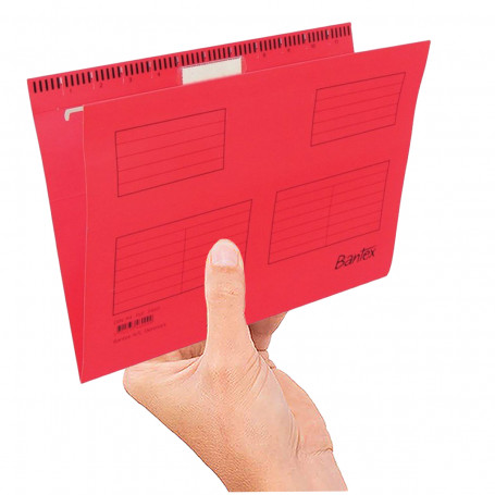 Teczka na dokumenty FLEX wisząca z kartonu A4 czerwona