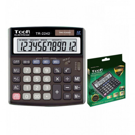Kalkulator biurowy TOOR TR-2242 12-pozycyjny podwójna pamięć